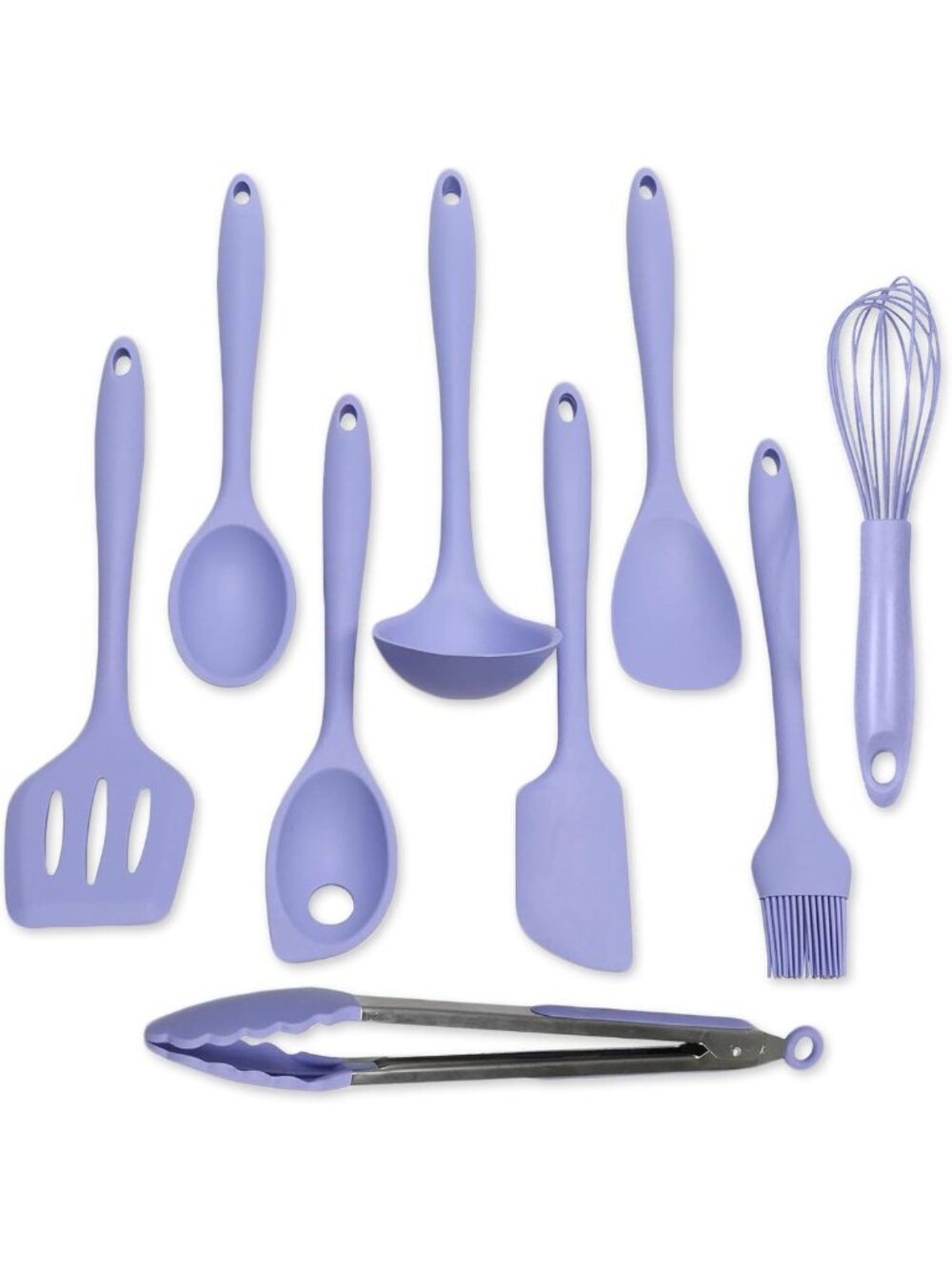 Premium Silicone Kitchen Utensils Set, Non-Scratch, Heat Resistant 450°F, 9